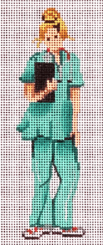 Patti Mann Needlepoint - Medical in Green Scrubs